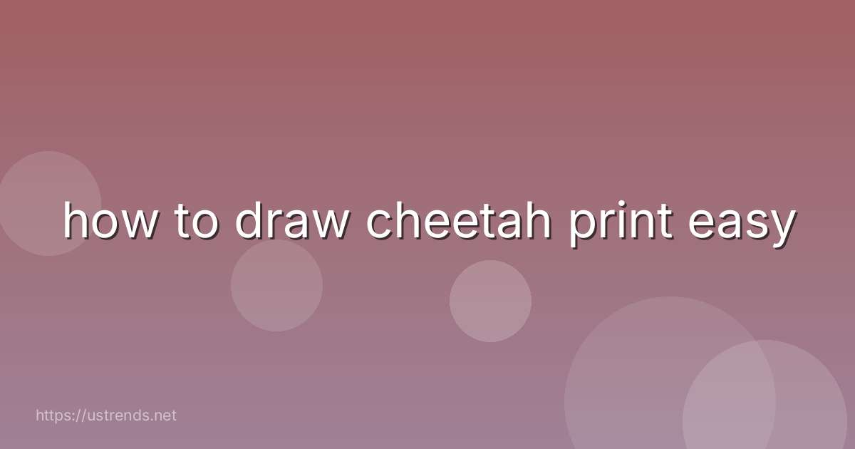 how to draw cheetah print easy