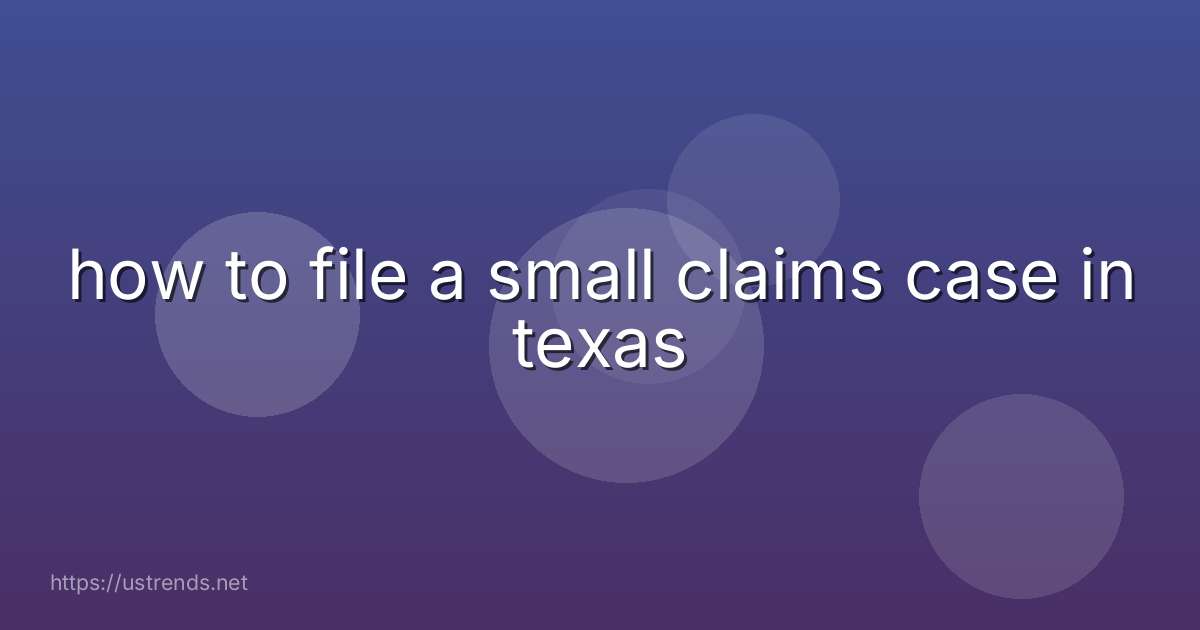 how to file a small claims case in texas