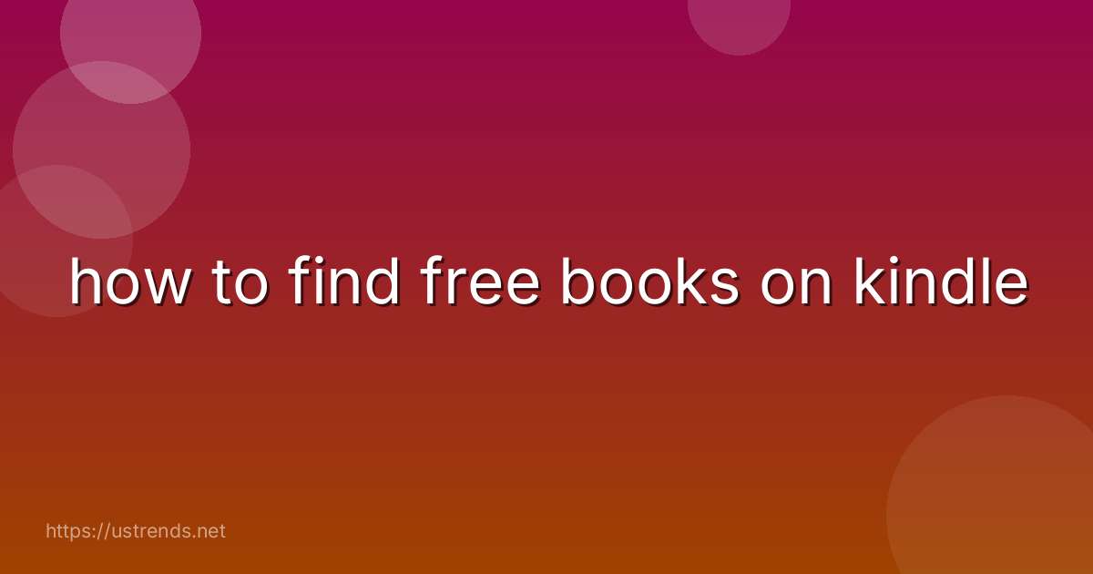 how to find free books on kindle