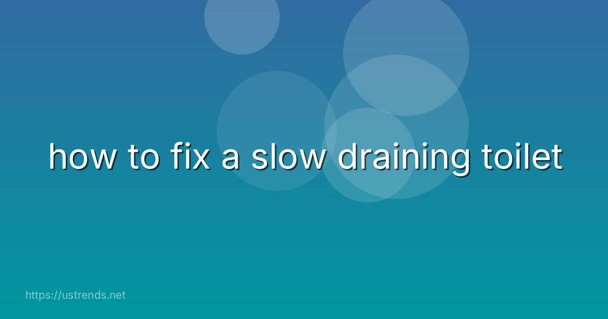 how to fix a slow draining toilet