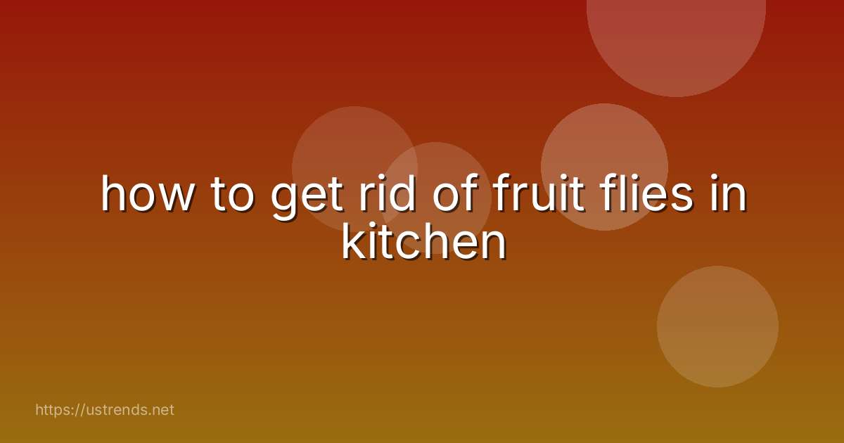 how to get rid of fruit flies in kitchen