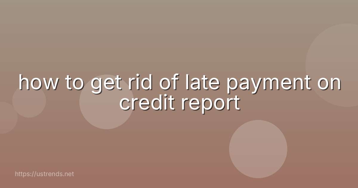 how to get rid of late payment on credit report
