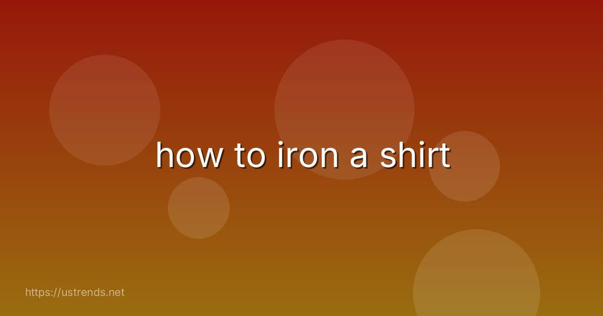 how to iron a shirt