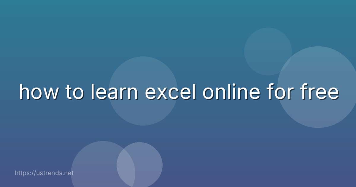 how to learn excel online for free