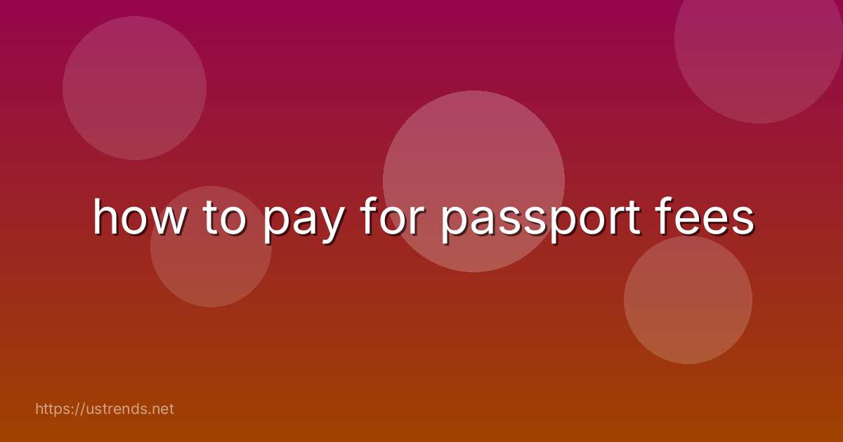 how to pay for passport fees