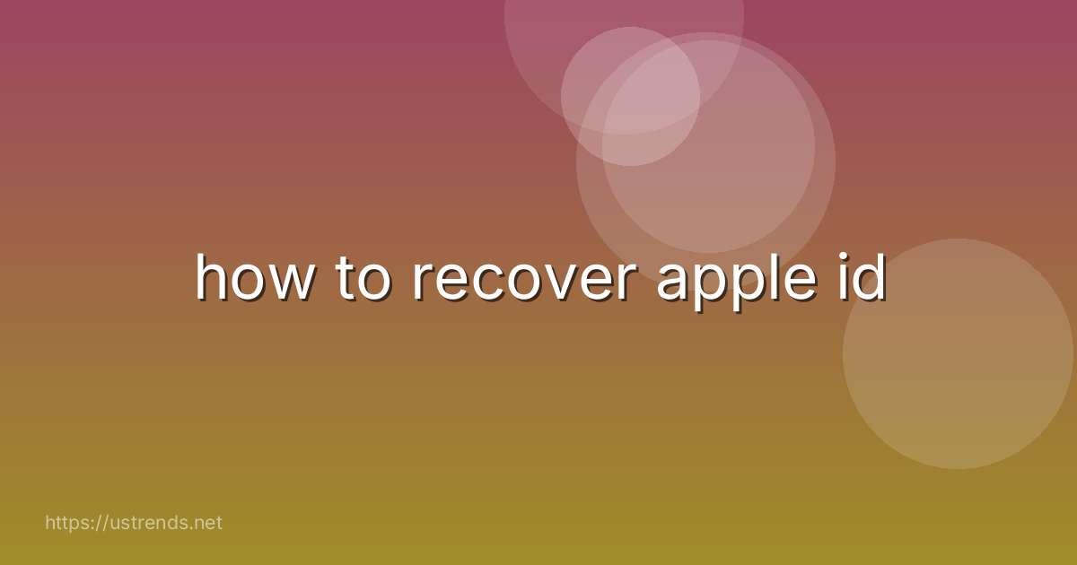 how to recover apple id