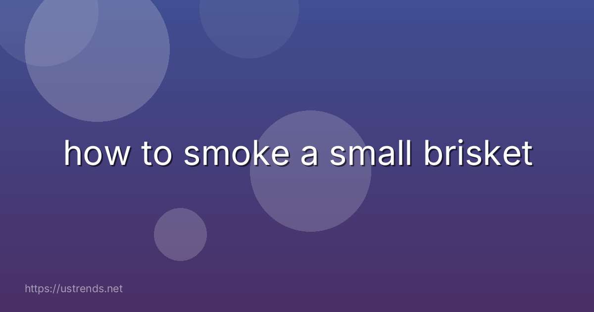how to smoke a small brisket
