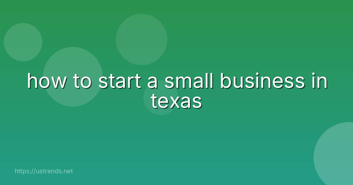 how to start a small business in texas