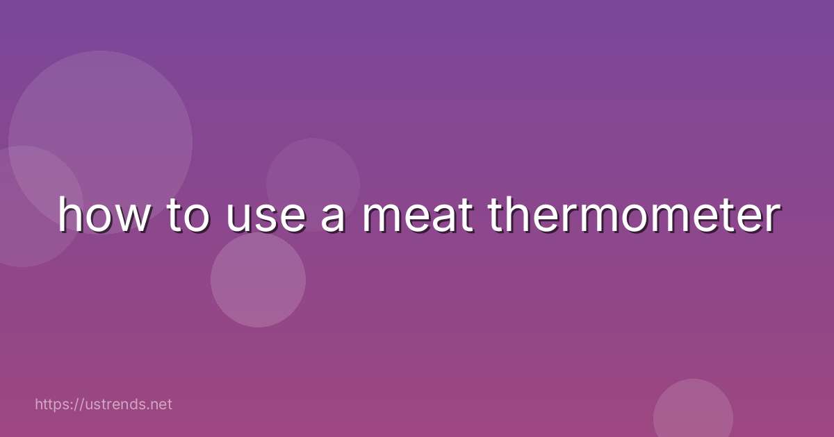 how to use a meat thermometer