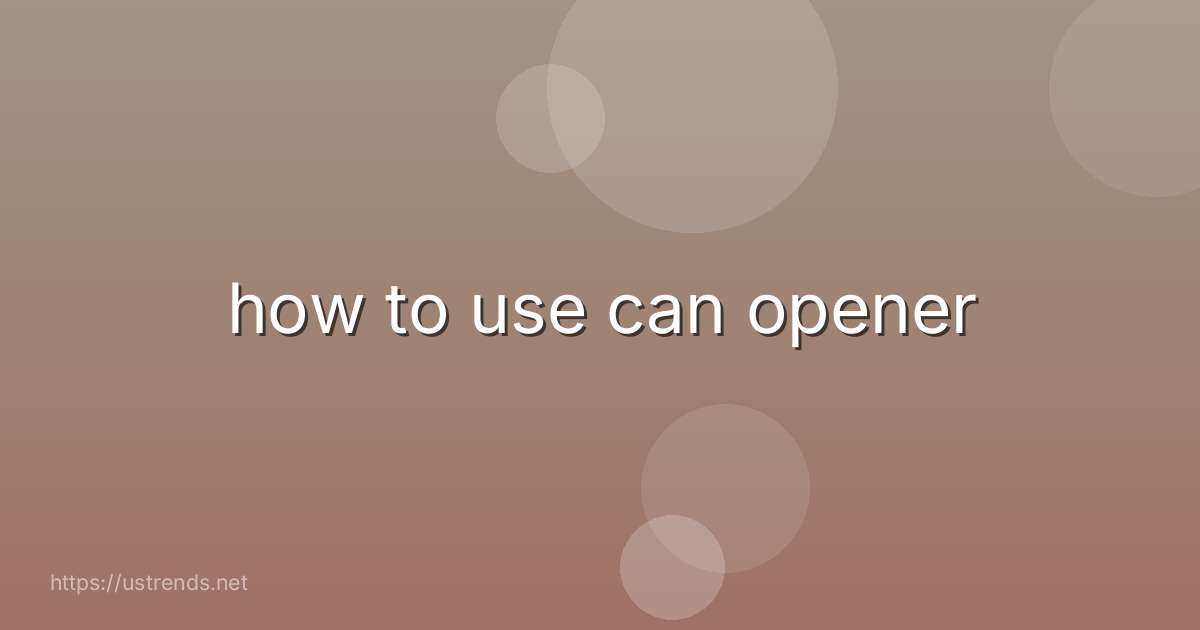 how to use can opener