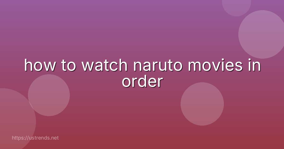 how to watch naruto movies in order