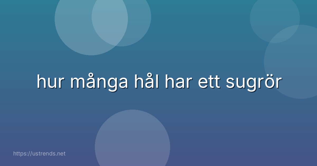 hur många hål har ett sugrör