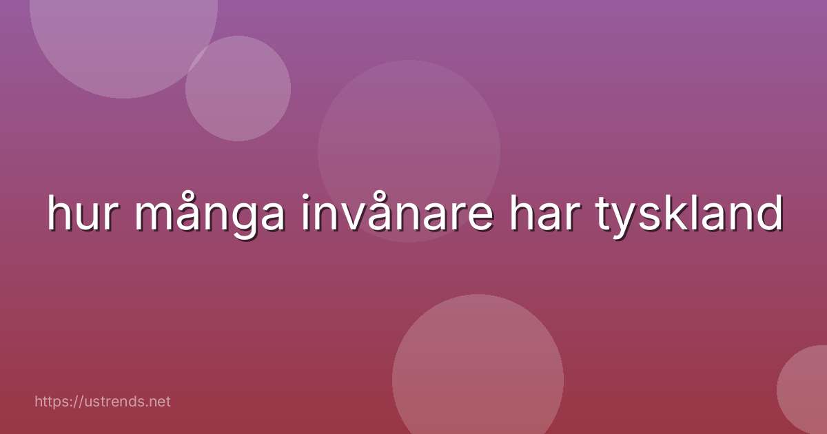 hur många invånare har tyskland