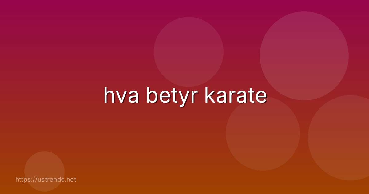 hva betyr karate