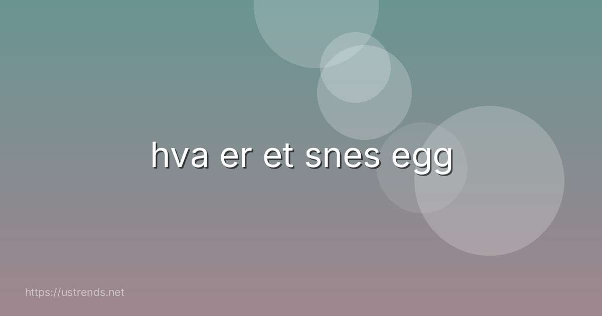 hva er et snes egg