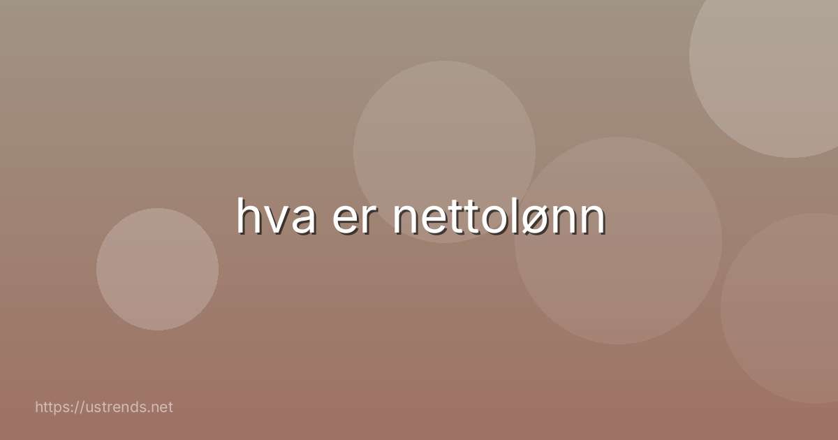hva er nettolønn