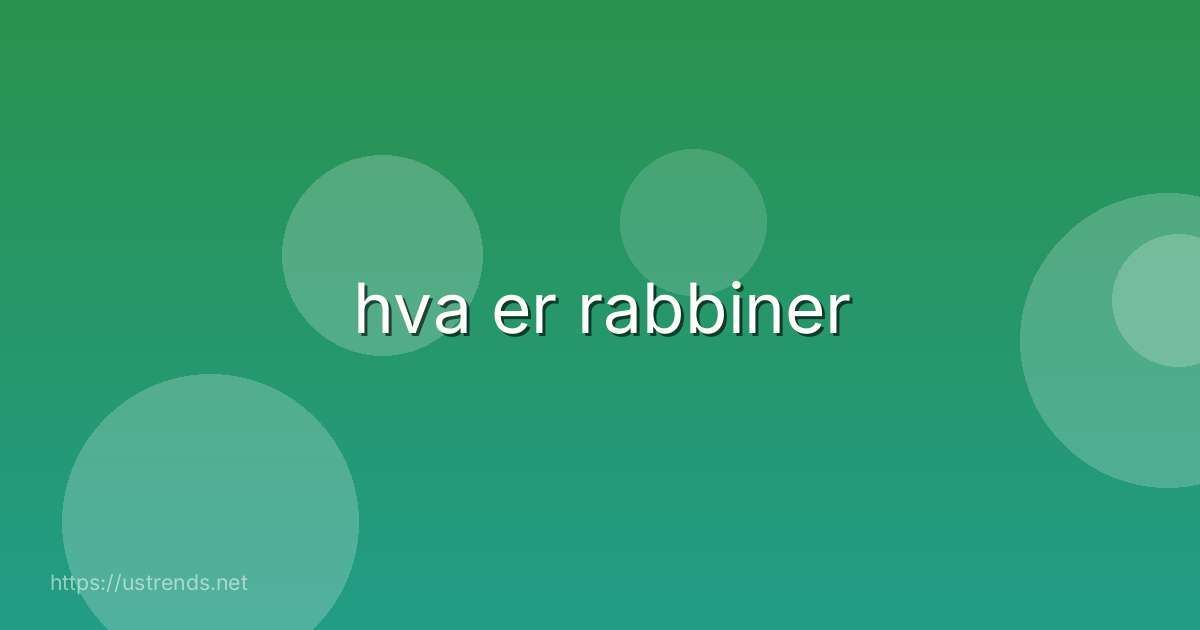 hva er rabbiner
