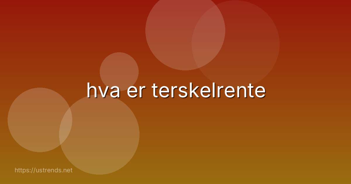hva er terskelrente