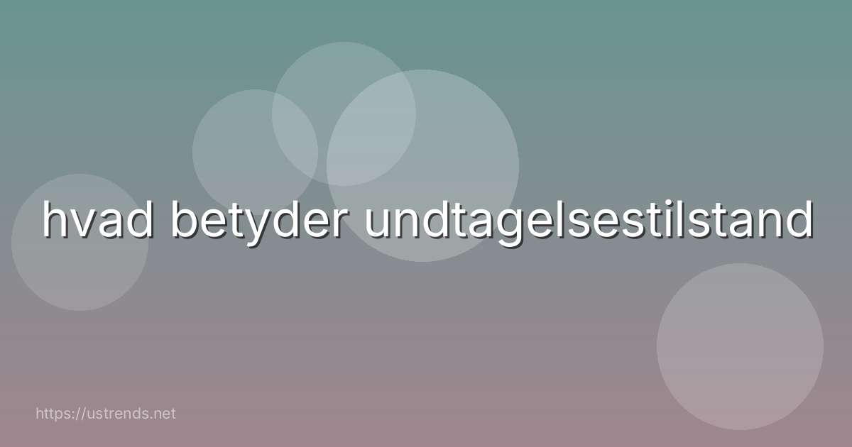 hvad betyder undtagelsestilstand