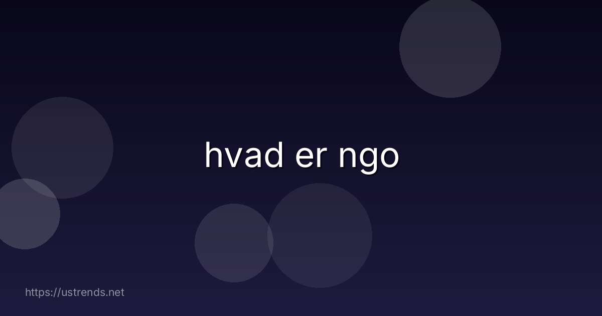 hvad er ngo