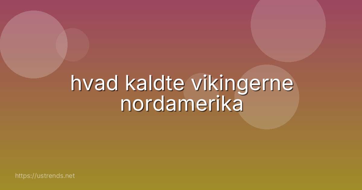 hvad kaldte vikingerne nordamerika