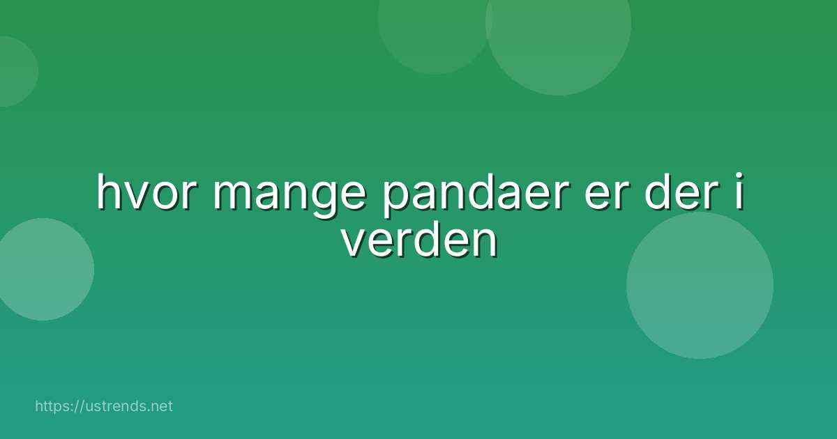 hvor mange pandaer er der i verden