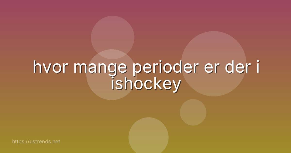 hvor mange perioder er der i ishockey
