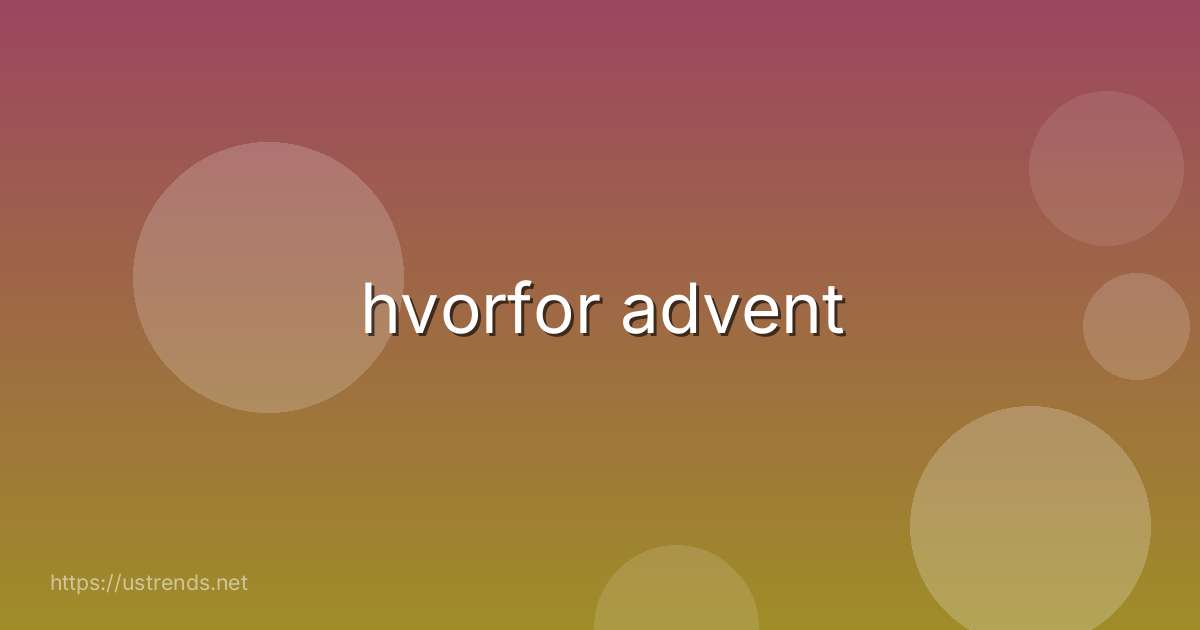 hvorfor advent