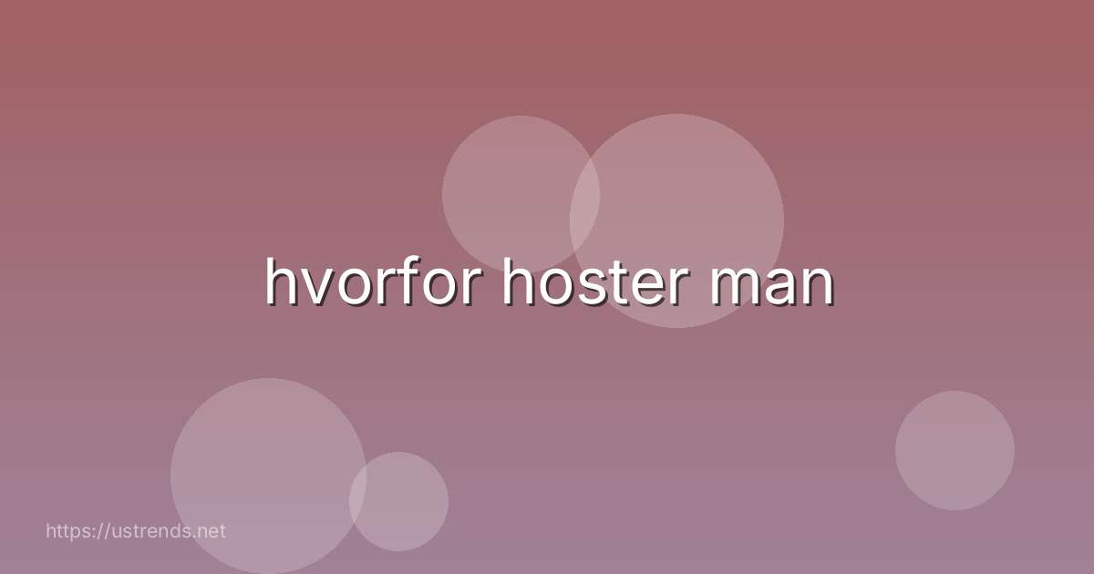 hvorfor hoster man