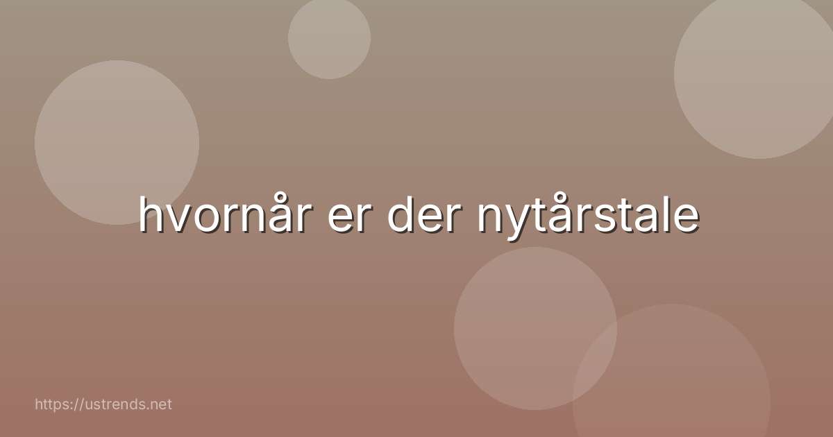 hvornår er der nytårstale