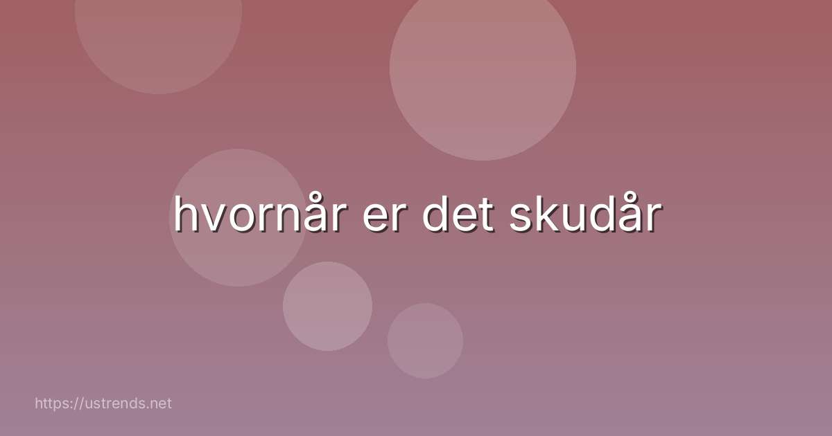 hvornår er det skudår