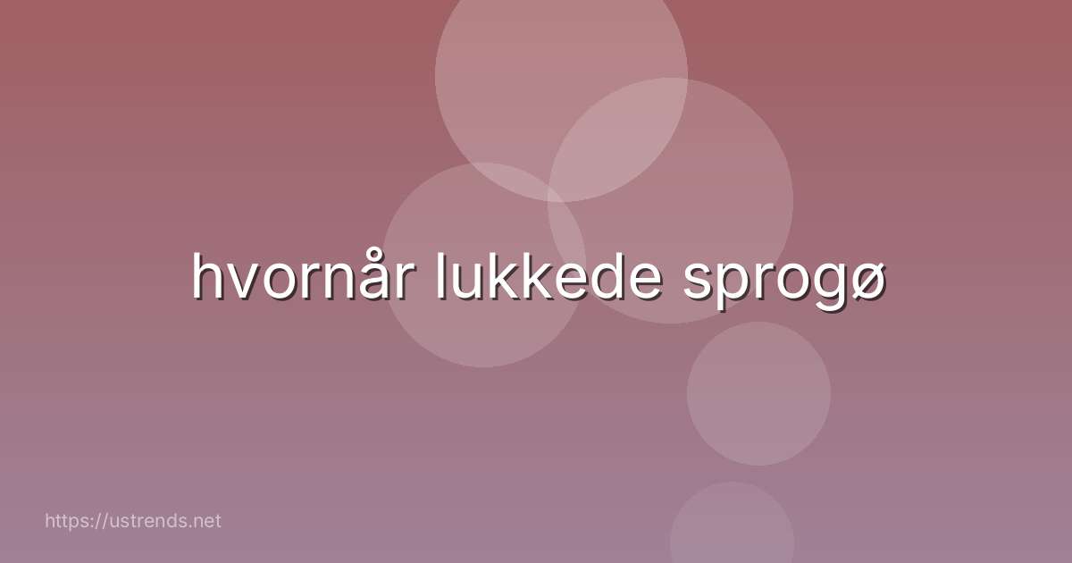 hvornår lukkede sprogø