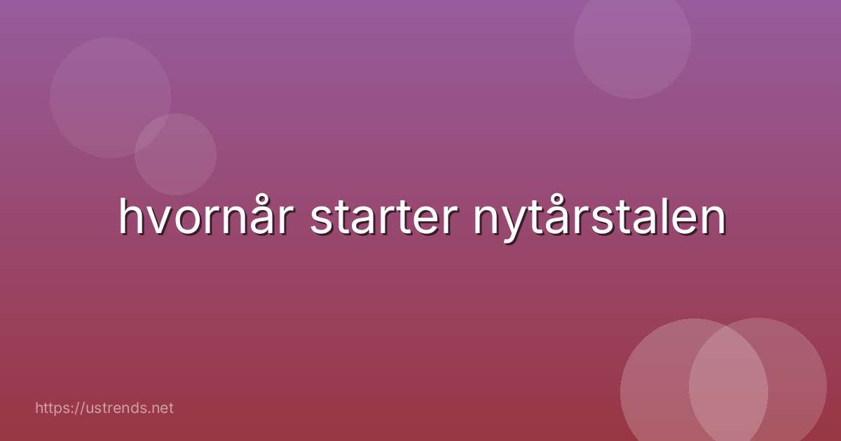 hvornår starter nytårstalen
