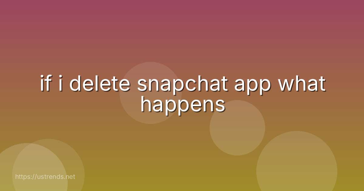 if i delete snapchat app what happens