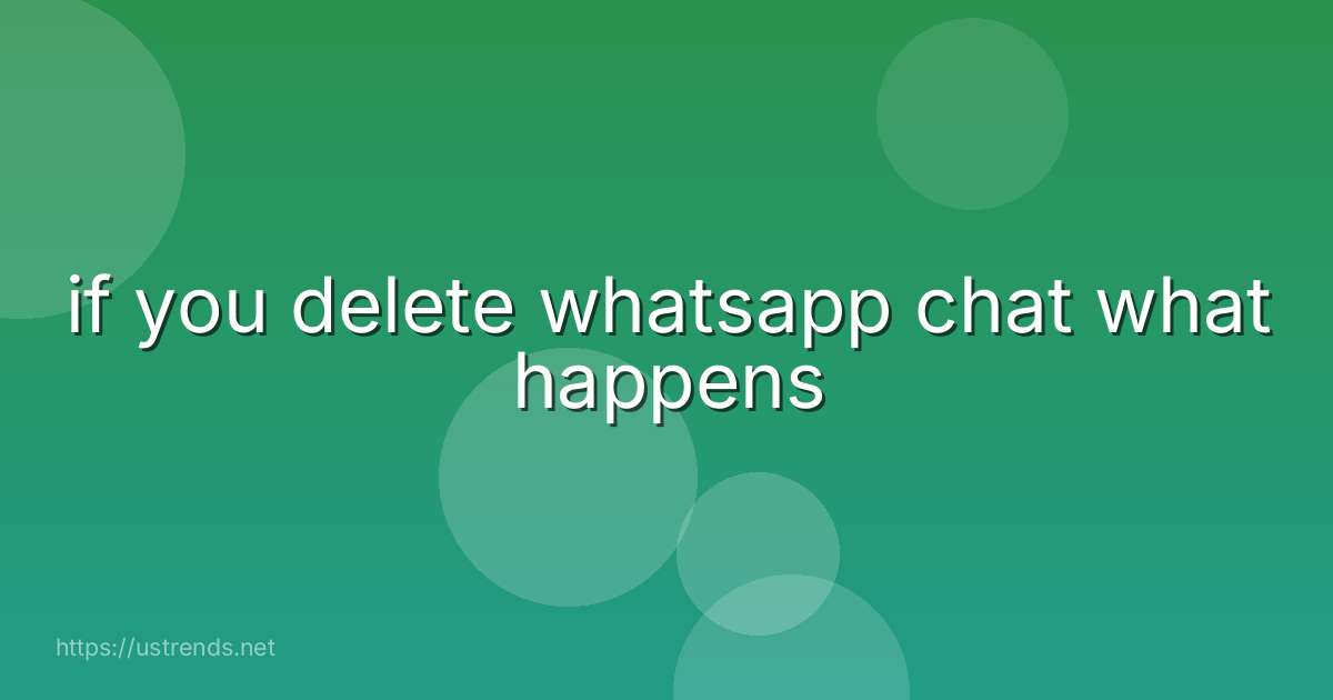 if you delete whatsapp chat what happens