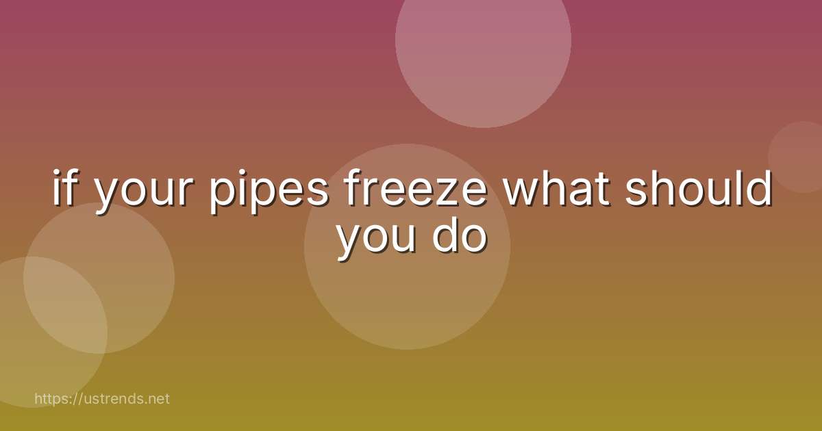 if your pipes freeze what should you do