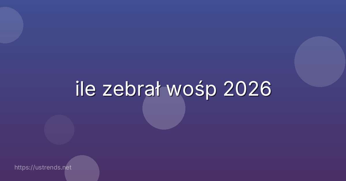 ile zebrał wośp 2026