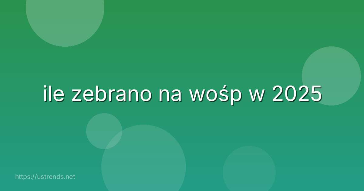 ile zebrano na wośp w 2025