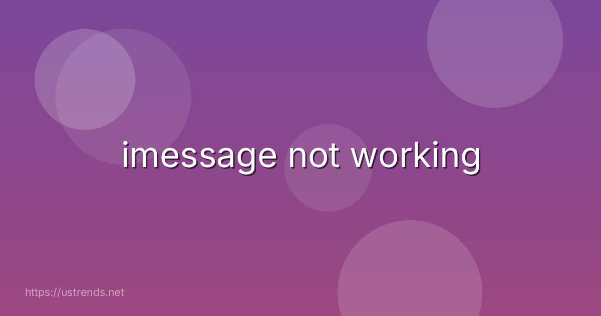 imessage not working