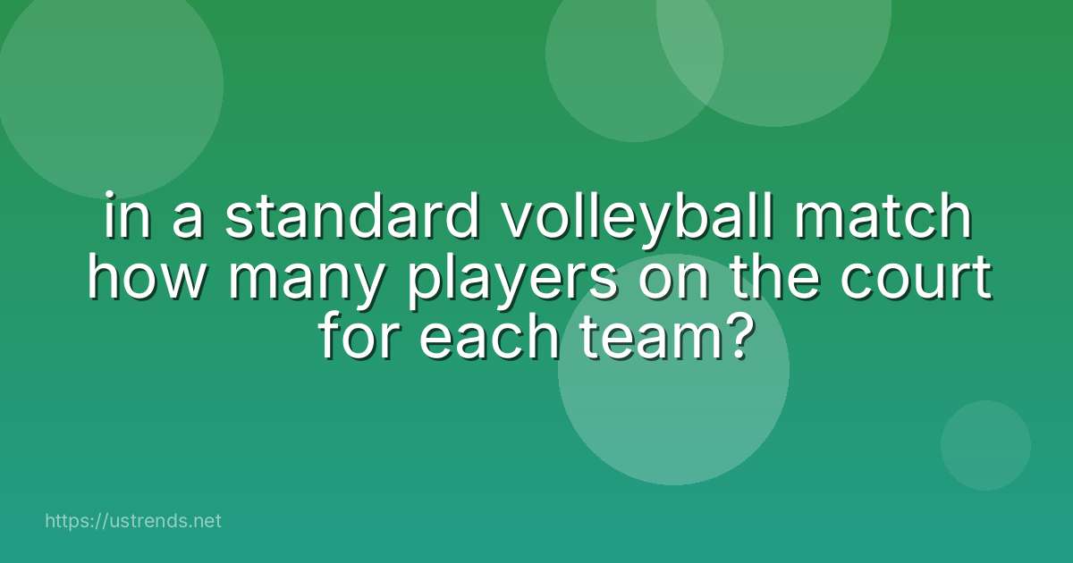 in a standard volleyball match how many players on the court for each team?