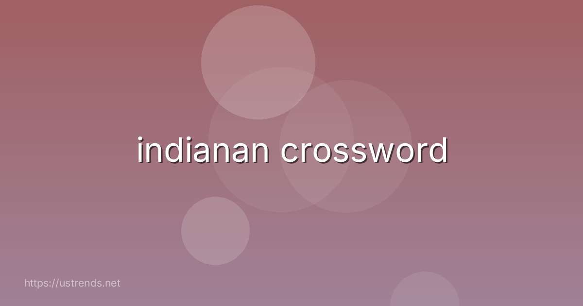indianan crossword