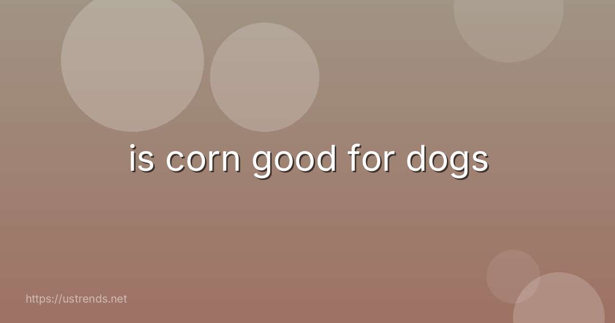 is corn good for dogs