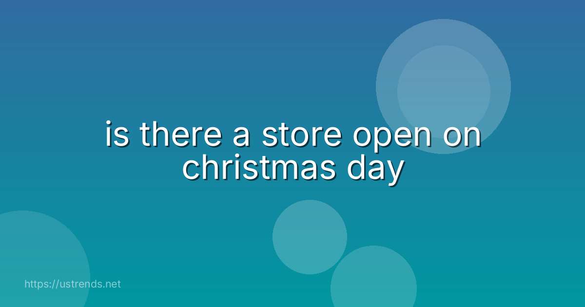 is there a store open on christmas day