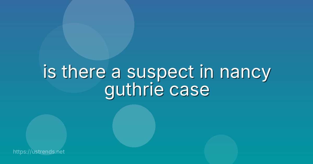 is there a suspect in nancy guthrie case