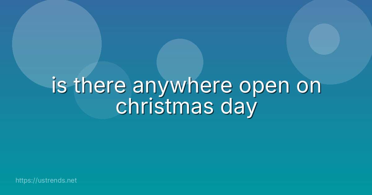 is there anywhere open on christmas day