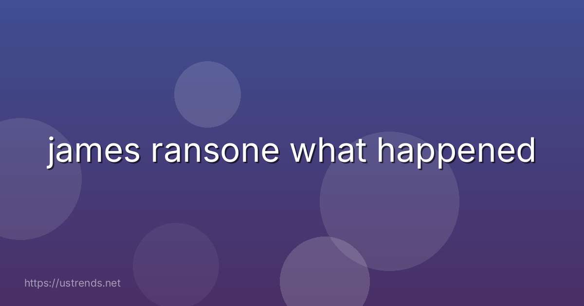 james ransone what happened