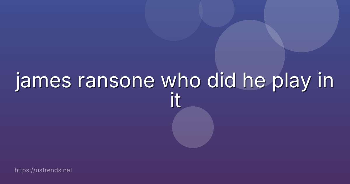 james ransone who did he play in it