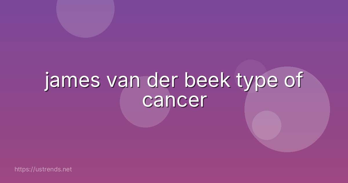 james van der beek type of cancer