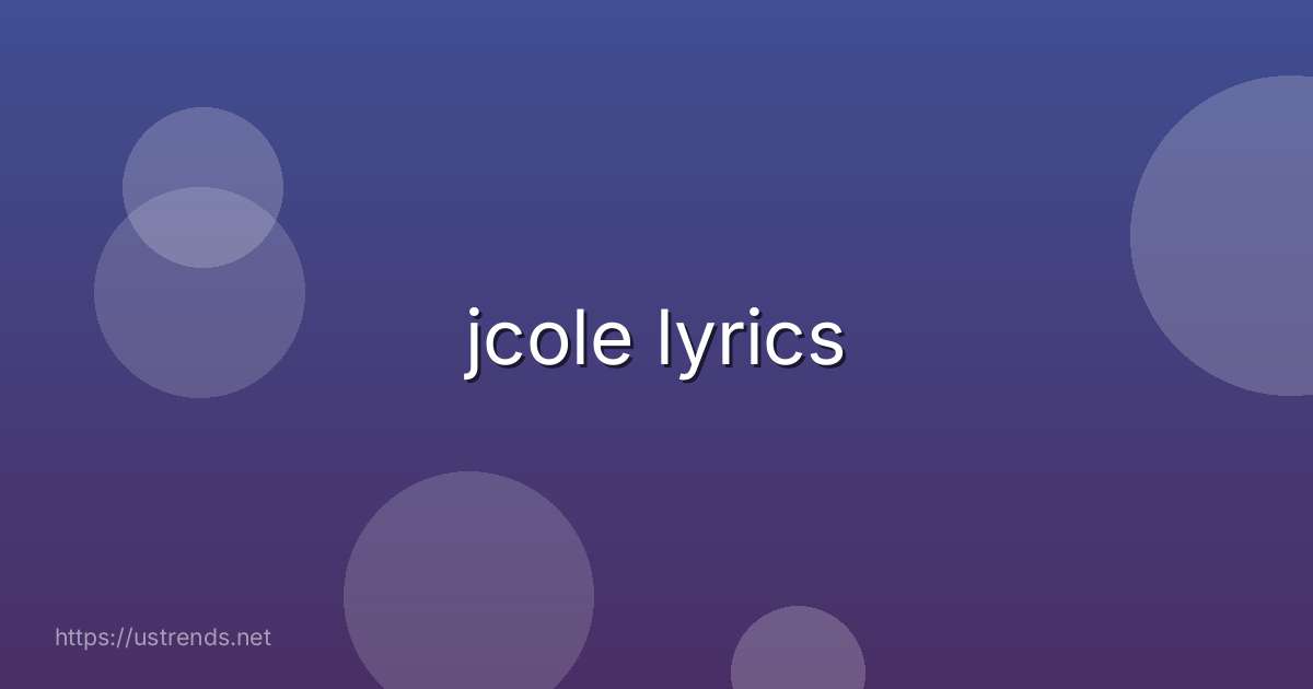 jcole lyrics