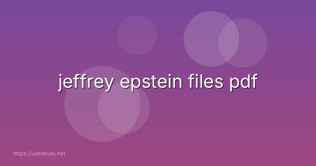 jeffrey epstein files pdf